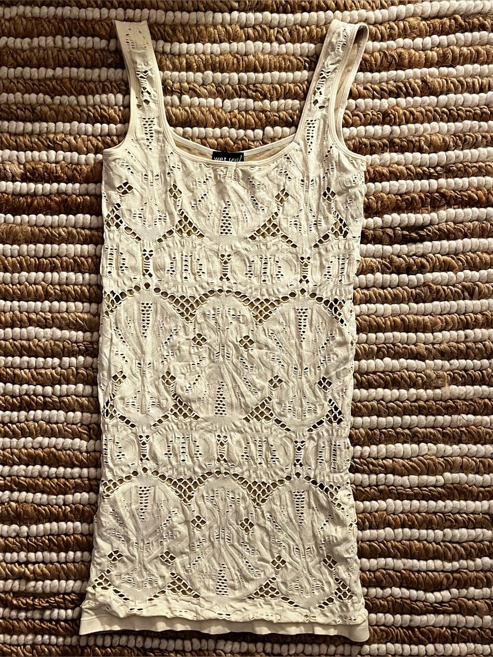 WetSeal Cream Lace spandex Tank Dress - Sleeveless